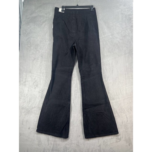 Free People Jayde Black High Rise Corduroy Flare Pants - Picture 6 of 12